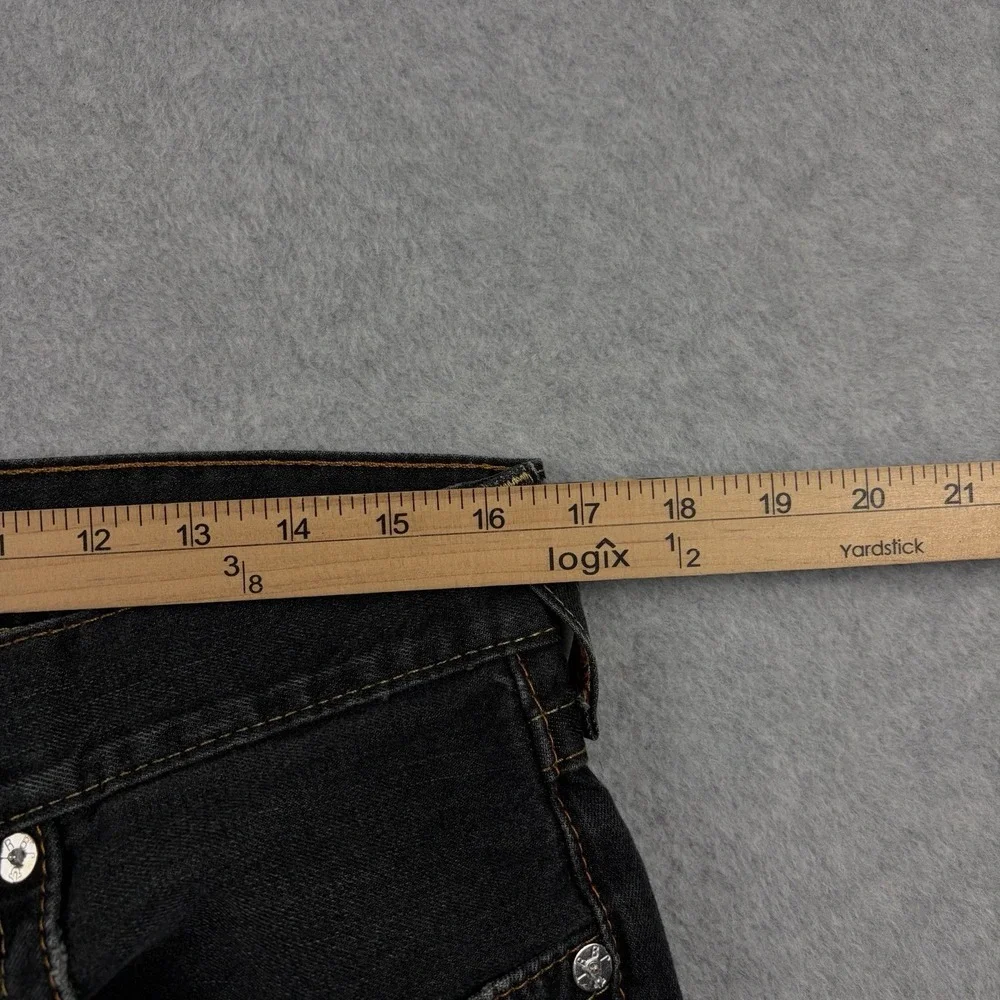 True Religion Jeans Mens 32x32 Dark Gray Contrast Stitch Straight Leg Low Rise